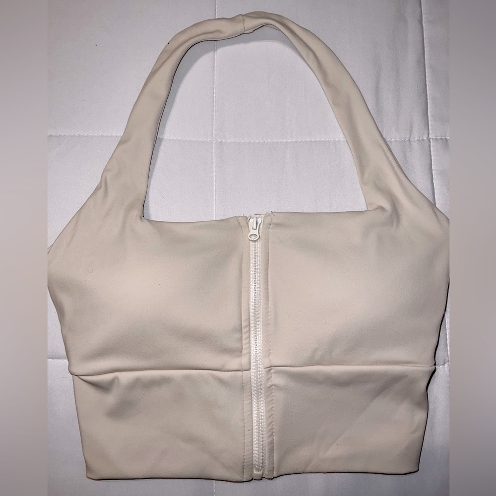 Athletic zip-up halter